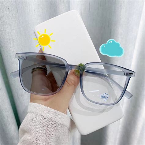 anti radiation photochromic eyeglasses for women men replaceable lens computer blue light