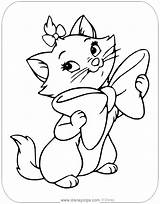 Coloring Marie Aristocats Disney Disneyclips Printable Bow Holding sketch template