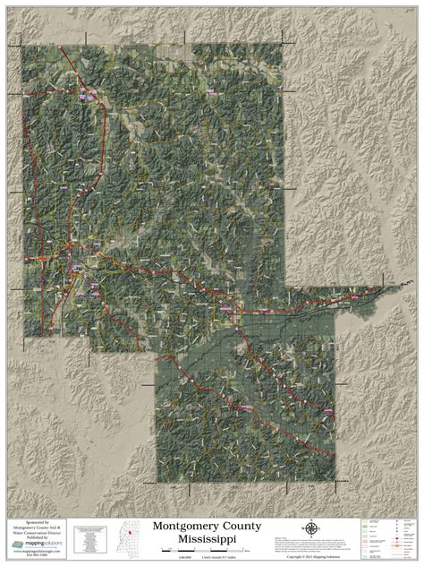 Montgomery County Mississippi 2021 Aerial Wall Map Mapping Solutions