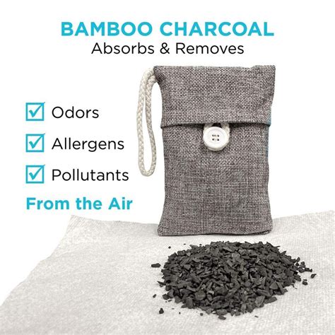 5 Pack Natural Bamboo Charcoal Air Purifying Bag Nature Fresh Air