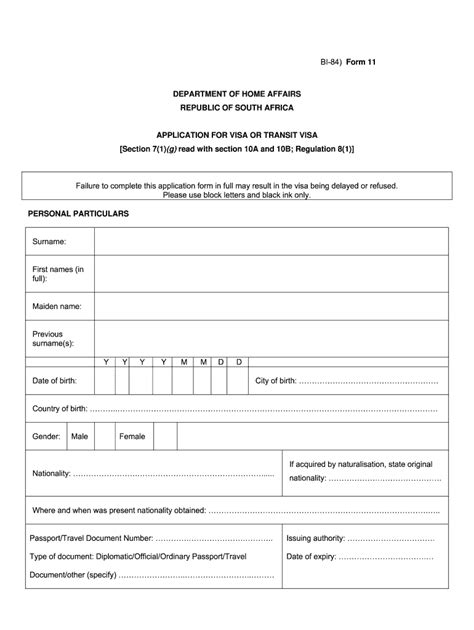 South Africa Visa Application Form Pdf Fill Out And Sign Online Dochub