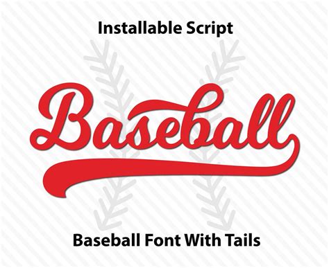 Baseball Font Ttf Svg Baseball Font With Tails Baseball Script Font