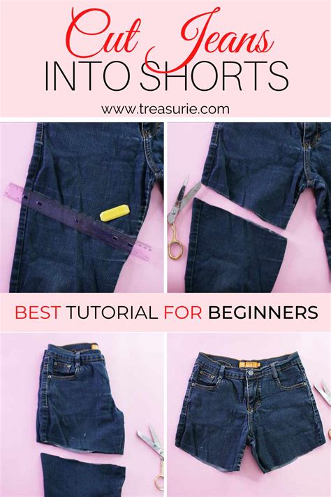 How To Cut Jeans Into Shorts Diy Denim Cutoffs Treasurie