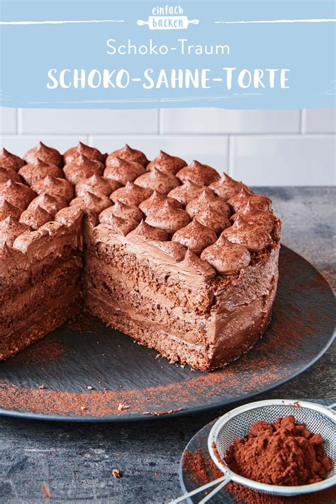 Schoko-Sahne-Torte | Rezept | Schoko sahne torte, Schoko muffins backen ...