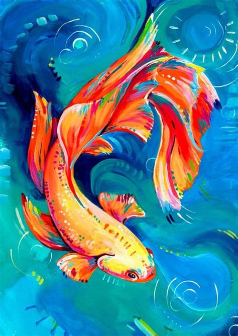 Betta Fish Art Print Fighting Fish Colorful Tropical Fish