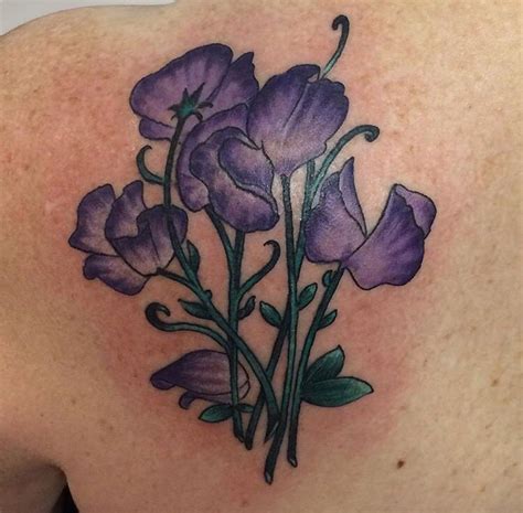 Purple Sweet Pea Sweet Pea Tattoo Flower Tattoo Designs Tattoos For