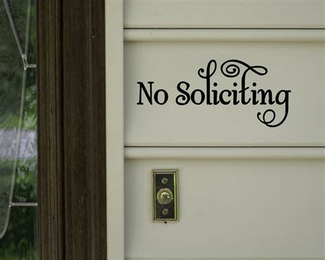 No Soliciting Vinyl Decal Sticker Window Door Solicitation Sales 8 X 3