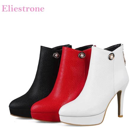 Brand New Winter Black Women Platform Ankle Riding Boots Red Sexy Lady