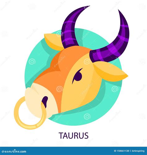 Taurus Zodiac Sign Horoscope And Astrology Bull Stock Vector