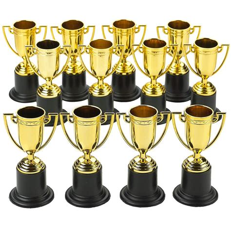 Plastic Trophies 12 Pack 4 Inch Cup Golden Trophies For Children