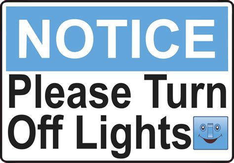 5in X 35in Blue Please Turn Off Lights Sticker Vinyl Door Sign Stickers