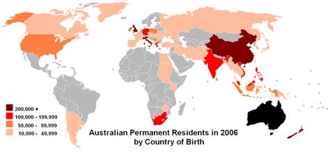 Im falle der bestellung eines satzes von fünf karten, bitten lassen sie mich. Weltkarte - Ausländische Bevölkerung in Australien (2006 ...