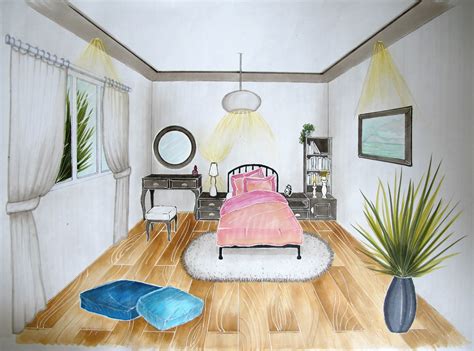 Interior Design One Point Perspective Perspective Room One Point