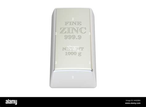 Zinc Ingot 3d Rendering Isolated On White Background Stock Photo Alamy