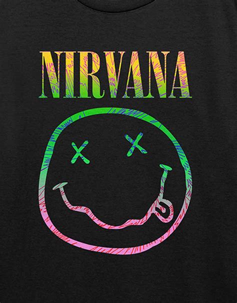 Nirvana T Shirt Sorbet Ray Smile Band Logo New Official Mens Black