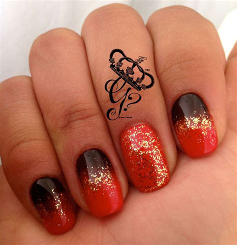 Red, black and gold ombre nail art by G's Nails N ... Discover chrome nail art from the opi chrome collection with these radiant white and gold nails.
