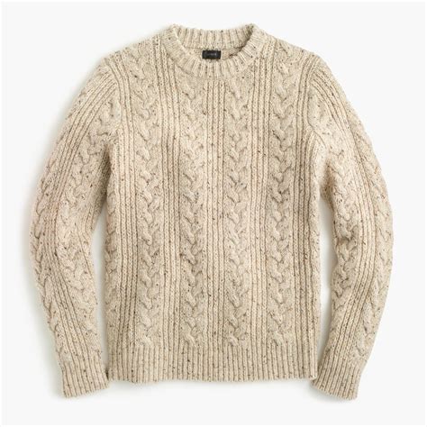 Jcrew Crewneck Sweater In Donegal Wool In Natural For Men Lyst