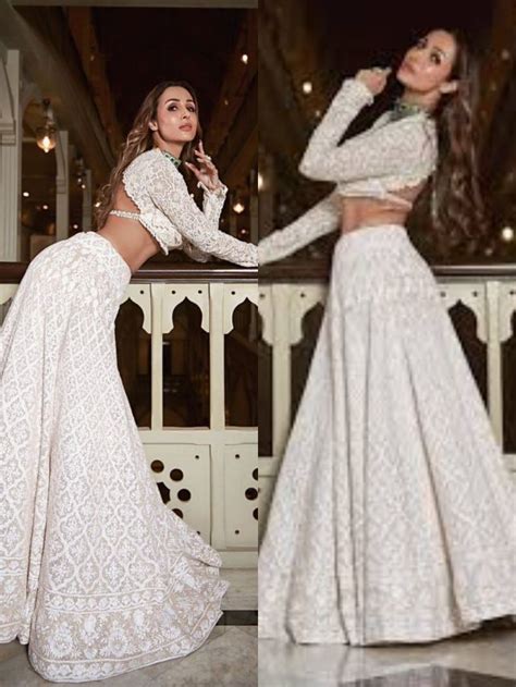 Malaika Arora Exudes Elegance In Pristine White Manish Malhotra Lehnga