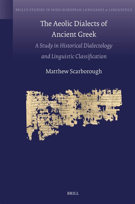 Chapter 1 The Problem Of Aeolic In Ancient Greek Dialectology In The