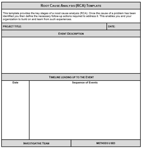 Free Root Cause Analysis Templates Examples Word Excel Best Collections