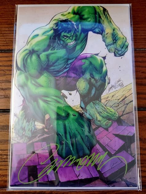 Hulk 7 1100 J Scott Campbell Virgin Variant Signed Wcoa Marvel 2022