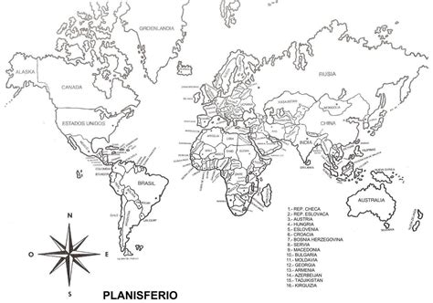 Mapa del mundo político mudo para imprimir este es otro mapa político mundial sin nombres, completamente en blanco y con las fronteras dibujadas. Pin on Planisferio