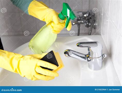 Woman Cleaning The Bathroom Stock Images Image 21822964