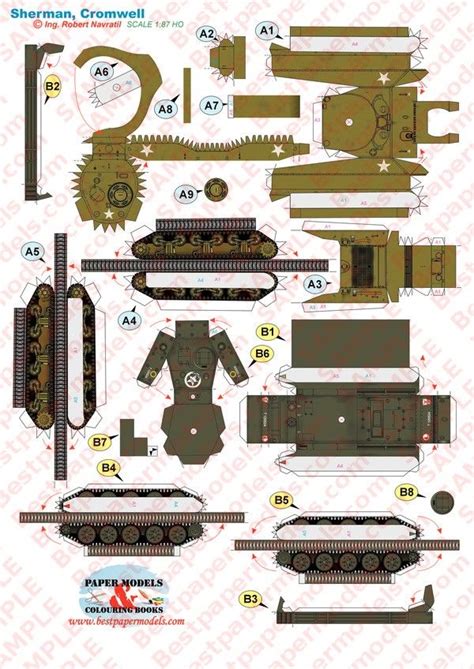 M4a3w76 Sherman Jumbo And Cromwell Avre Paper Tanks Paper Models