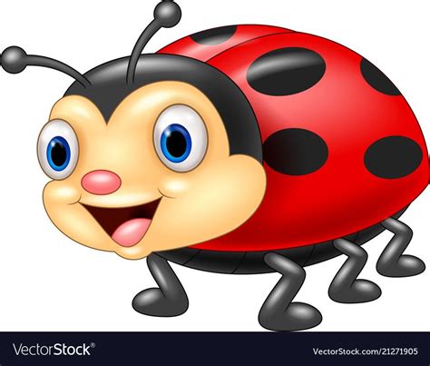 Vector Illustrations Of Cartoon Funny Ladybug Download A Free Preview