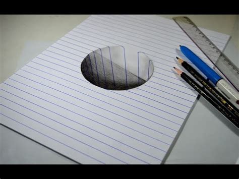 ilusão de Ótica como desenhar buraco 3d passo a passo