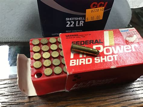 Cci 22 Lr Shot 115oz 12 Shot 10 Packs Of 20 200 Rounds And Box Of Federal Bird Shot