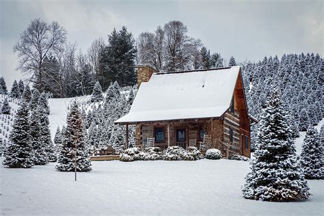 Great Smoky Mountains Nc Winter Cabin Photograph By Robert Stephens