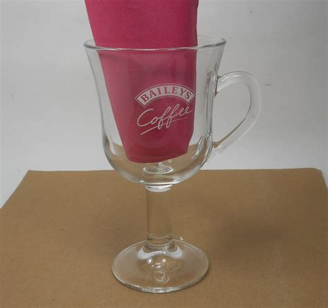 Baileys Irish Coffee Pedestal Coffee Mug Clear Glass Etsy