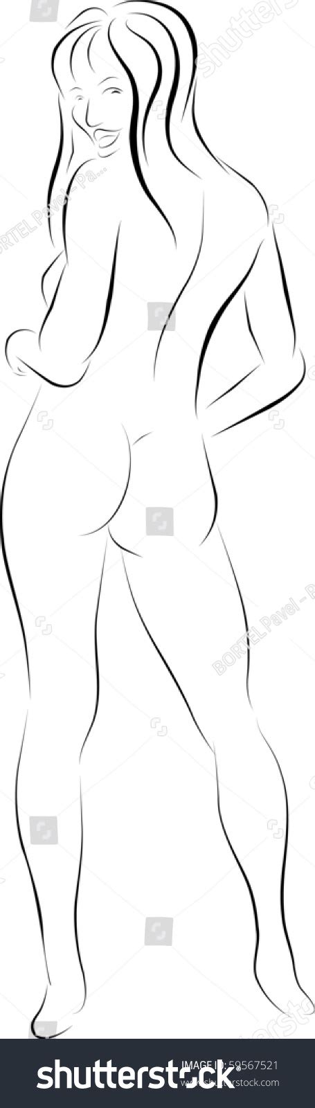 Vector Beautiful Nude Woman Silhouette Isolated Vector C S N Mi N