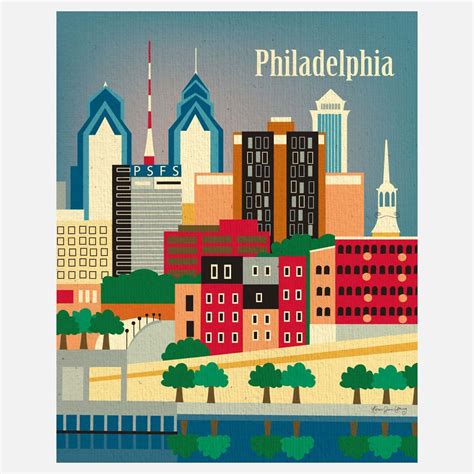 Philadelphia Print | Philadelphia skyline, Philadelphia skyline art, Philadelphia print