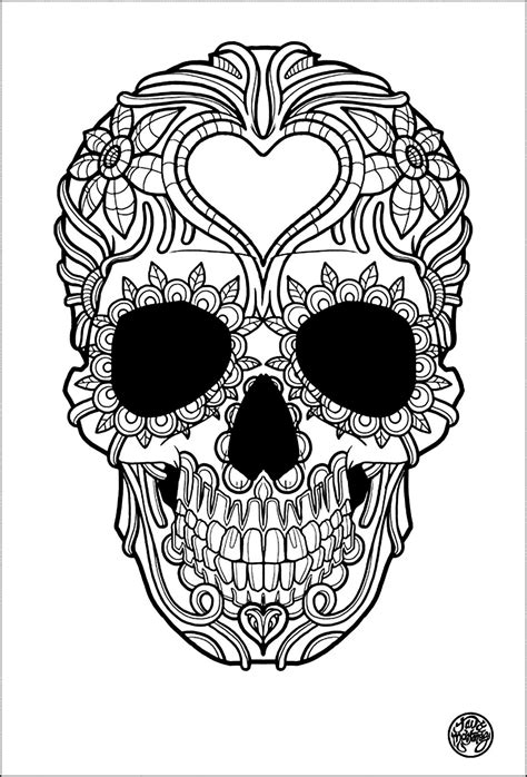 Coloring Adult Tatouage Simple Skull Tattoo From The Gallery Tattoo