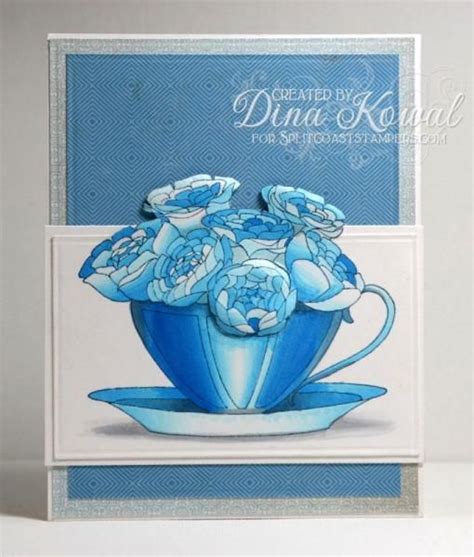 Monochrome Teacup By Dini Cards And Paper Crafts At