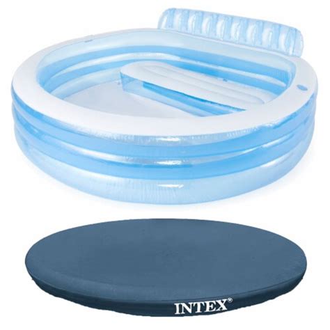 Intex Swim Center Round Inflatable Outdoor Swimming Lounge Pool With
