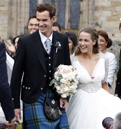 The couple tied the knot in andy's hometown of dunblane, scotland. est100 一些攝影(some photos): Andy Murray, Kim Sears, Mr and Mrs Murray. 安迪·穆雷/ 莫瑞, 金西爾斯, 穆雷/ 莫瑞 先生及夫人