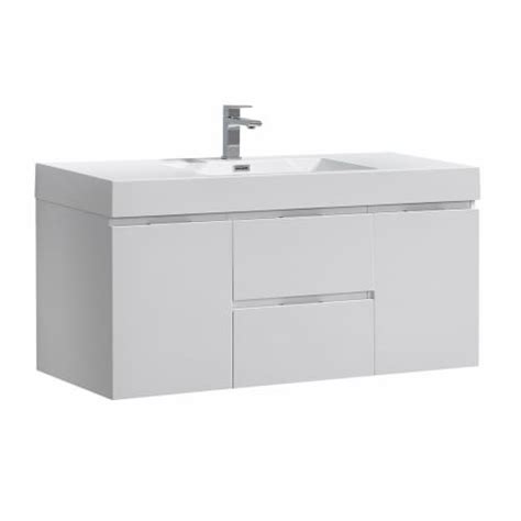 Fresca Valencia 48 Glossy White Wall Hung Modern Bathroom Vanity 1