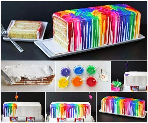 How To Bake A Melted Rainbow Cake Pictures Photos And Images For