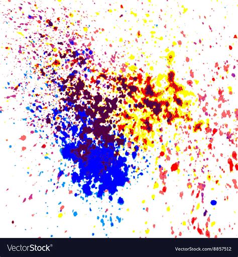 Colorful Acrylic Paint Splatter Shiny Blob On Whit