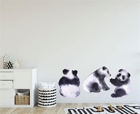 Get This Adorable Watercolor Panda Bears Wall Decal Set For Your Little