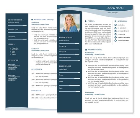 This is a rather classic and simple cv with a modern touch. CV template "Modern" - Download dit cv format - CVhelpdesk.nl