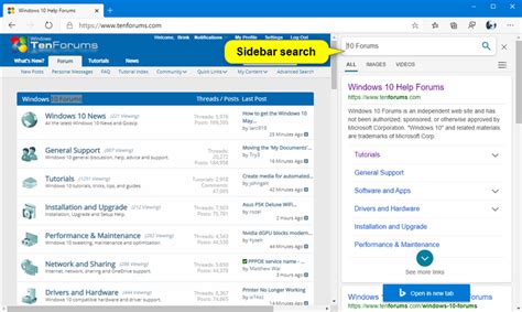 How To Search Bing In Sidebar Of Microsoft Edge Chromium Tutorials