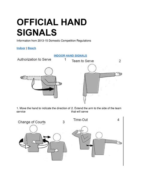 Official Volleyball Hand Signals