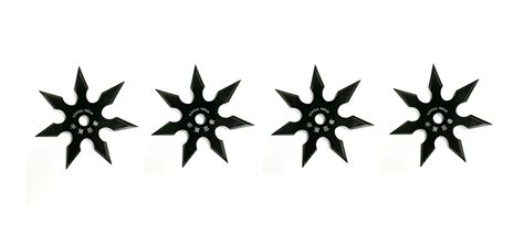 4 Inch 7 Point Throwing Star Ninja Shuriken Black Pack Of 4 Panther