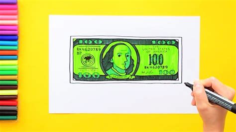 How To Draw Money 100 Dollar Bill Youtube