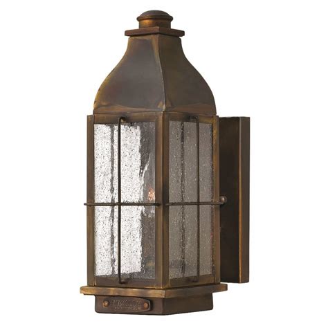 Character Outdoor Wall Lantern In Solid Brass With Rustic Finish