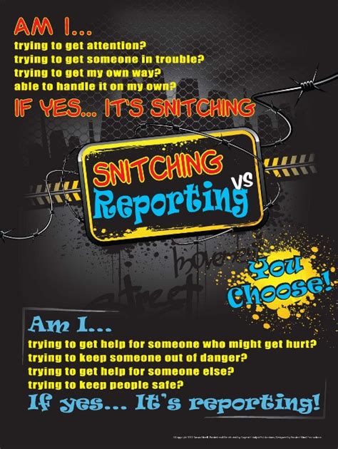 Snitching Vs Reporting